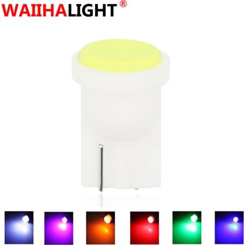 1pcs WAIIHALIGHT T10 COB W5W LED Car Interior Light Wedge Side Door Instrument Side Bulb License Plate Lamp Car Light 7 Colors