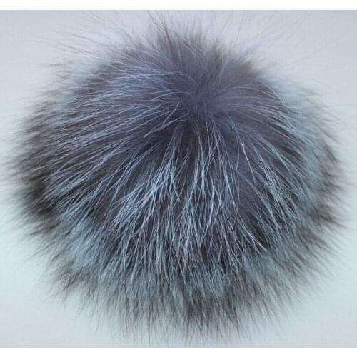 10pcs/lot Wholesale Price DIY 8-14cm Silver Fox Fur Pompom Fur Ball For Women Kids Winter Skullies Beanies Hat And TWF007