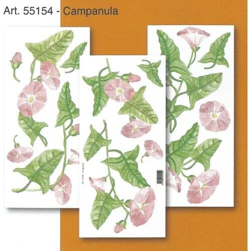 12 packs/box PVC CAMPANULA floral sticker - DIY wall plate kitchen door cup vase tile accessory functional toy hobby living room