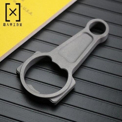 21EDC passerby studio piston rod type bottle opener bottle from titanium alloy locomotive wind keychain