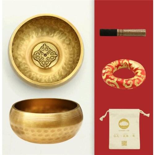 3.2in Handmade Nepal Buddha Sound Bowl Tibetan Singing Bowls Meditation Set for Meditation, Yoga, Relaxation W4592