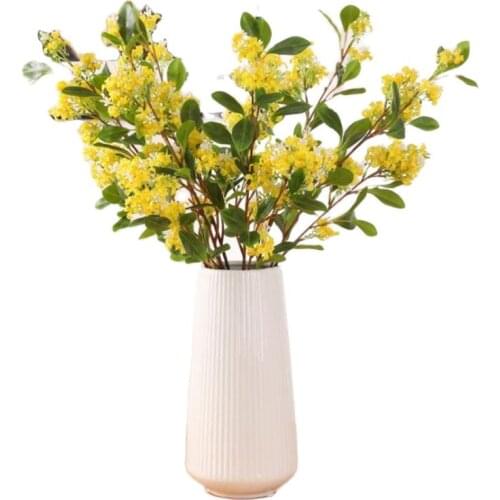5Pcs Long Stem Campanula 30.71" Length Simulation Osmanthus Green Leaf for Wedding Home Decorative Artificial Flowers