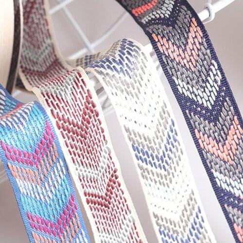 5 yards/lots Herringbone Pattern Jacquard Ribbon for DIY Craft Curtain Home Textile Hat Clothing Bags Decoration Trim