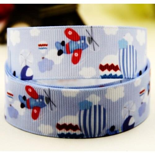 22mm 25mm 38mm 75mm Airplane Cartoon printed Grosgrain Ribbon party decoration 10 Yards X-02994