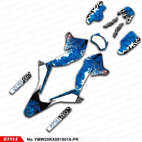 Aftermarket Vinyl Deco Kit for WR250X WR250R 2008 2009 2010 2011 2012 2013 2014 2015 2016 to 2020, Style No.YMW25RX0819018-PR