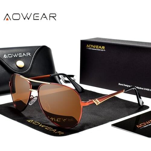 AOWEAR Womens Aviation Sunglasses Brand Designer Polarized Sunglasses Lady Coating Mirror Sun Glasses for Girl gafas sol mujer