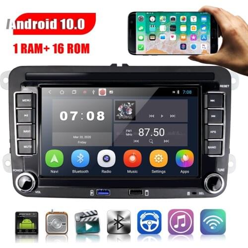 2 DIN Android 10.0 Car Radio 7-inch NAVI for VW Golf 5 6 PLUS Touran 1T Polo Tiguan Large-screen Vehicle GPS Navigator Integrate