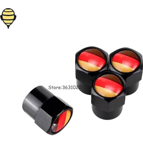 Car Styling Wheel Tire Valve Stem Caps For German Flag For Volkswagen Corvette Toyota Chevrolet Alfa Romeo Nissan Buick Dodge