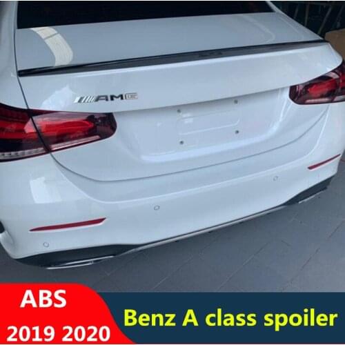 FOR New Benz A Class Sedan W177 Spoiler A180 A200 A220 Car Trunk Rear Wing Tail ABS Material Spoiler Accessories 2019 2020 2021