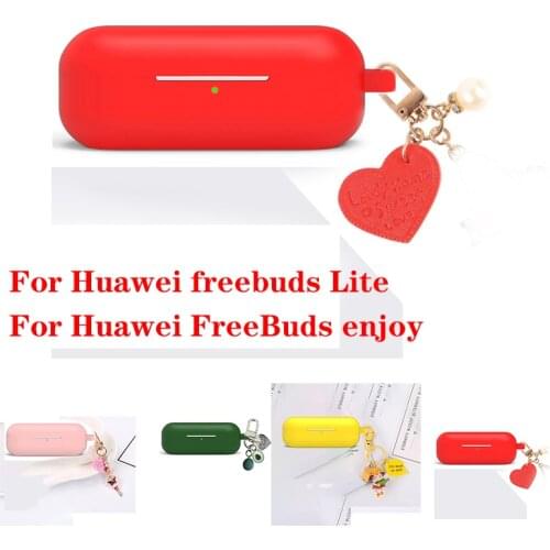 For Huawei FreeBuds enjoy Fashion Lace flower /cartoon keyring Headset silicon case For Huawei freebuds Lite Earphone case funda