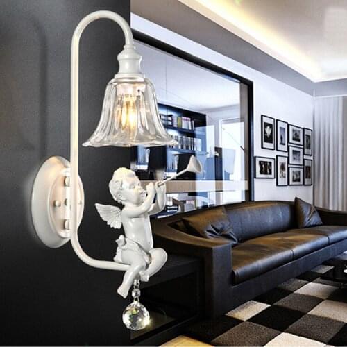 A1 European childrens room wall light creative bedroom bedside American village corridor wall lamp wall lamp lighting FG538