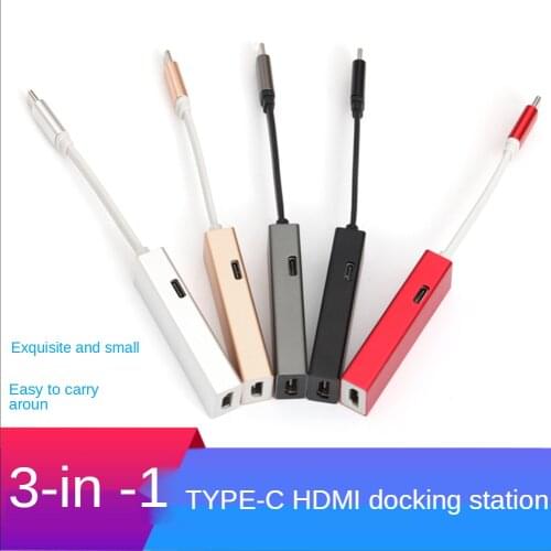 Type-c to hdmi docking station 3 in 1 4K HD hub 3.0HUB office notebook docking station USB-C TO VGA+USB3.0+PDcharging