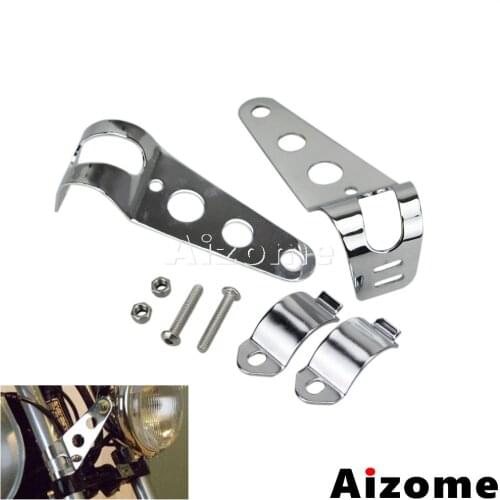 Motorcycle Headlight Brackets Fork Mount Clamps For Harley Honda Yamaha Cafe Racer Chopper 35-43mm Motorbike Headlamp Holders
