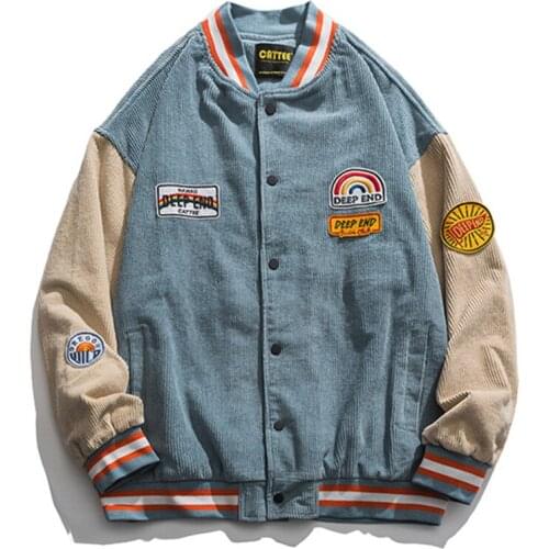 Men Patchwork Streetwear Rainbow Bomber Jackets 2021 Autumn Mens Korean Fashions Windbreaker Harajuku Hip Hop Jackets Coats Top