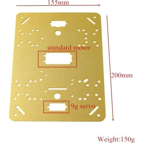 Metal Panel Frame for 4wd Car Tank Chassis DIY RC Toy Robot Vehicle for Arduino and ESP8266 Nodemcu Remote Control 200*155mm