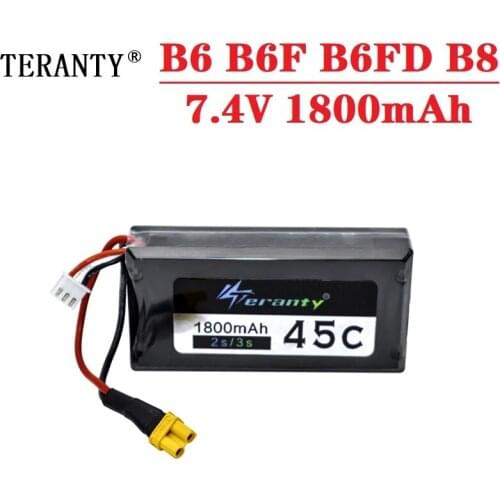 Upgraded 7.4V 1800Mah Li-po Battery For B6 B6F B6FD B8 RC Drone Helicopter For MJX Bugs 6 RC Quadcopter Spare Parts Battery