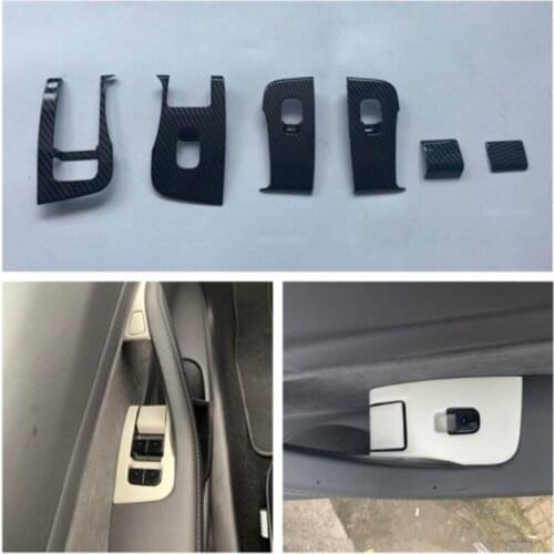 Carbon Fiber ABS Car Inner Window Lift Panel Cover Sticker fit For Tesla Model Y/Model 3 2021