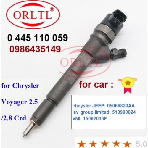 New Common Rail Injector 0445110059 0986435149 for cheysler JEEP: 05066820AA lsv group limited: 510990024 VMI: 15062036F
