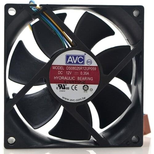 Original AVC 8025 12V 0.35A DS08025R12UP059 8CM 4-wires PWM adjustable cooling fan