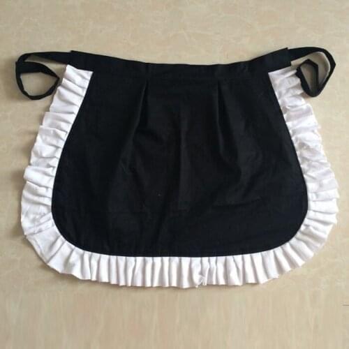 Original handmade double layer cotton sleeveless half-length apron with wooden ears Korean-style home anti-fouling apron