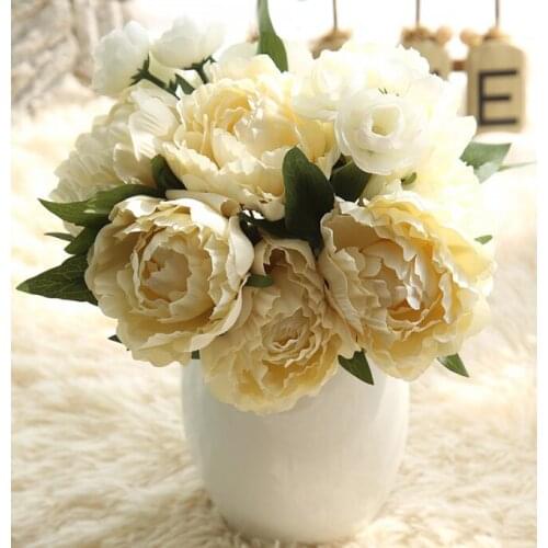 Peony bouquet Champagne flower holding flower home decoration wedding simulation flower home decor artifical flowers