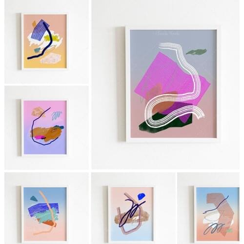 Abstract art poster on a gradient background with colorful tones, high resolution printable file ready for download