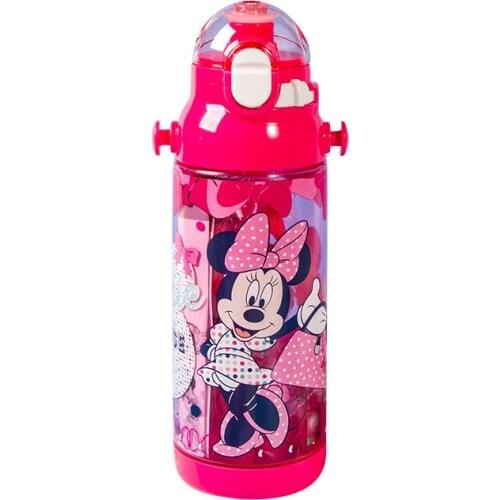 Disney Mickey Minnie Princess children pp with straw baby learn to drink Bottle plastic shatter-resistant cup