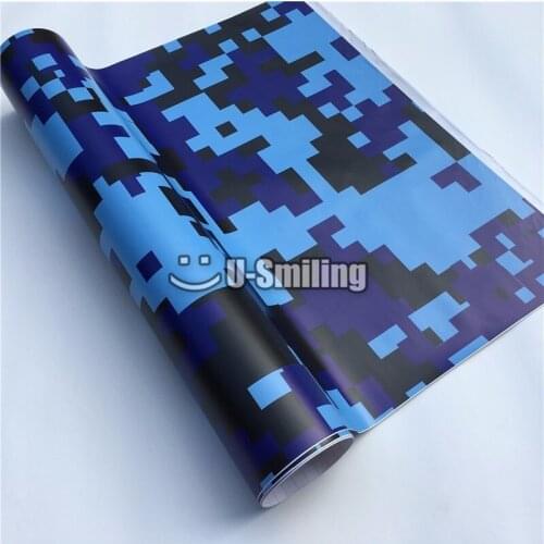 Midnight Blue Pixel Camouflage Vinyl Wrap Film Roll Car Sticker Foil Sticker Sheet Bubble Free Bike Console Computer Skin