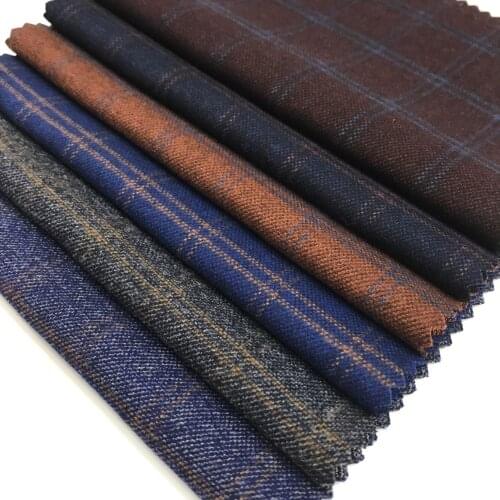 Factory Direct Supply Tr Suit Fabric Autumn and Winter Jacket Plaid Fabric Yarn-Dyed