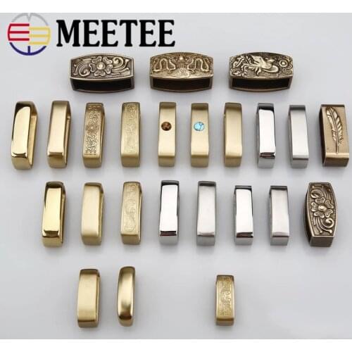 4Pcs Solid Brass Belt Buckles Metal Belts Loop Rings Stainless Steel Strap Ring Keeper Jeans Accessories 2.5-4.0CM F1-47