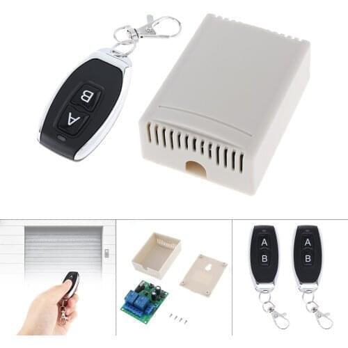 RF Wireless Remote Control AC 85-250V 2 Channel Receiver Module with Two Remote Controller for Garage door Lamp Switch electrica