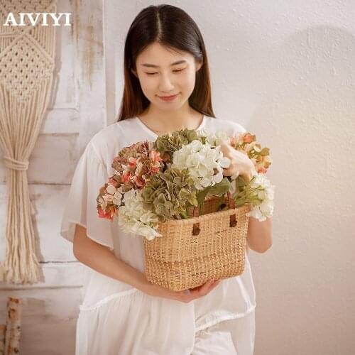 Cage Island Hydrangea Wedding Garden Home Decor Party Christmas Decorations Artificial Flowers Plants for Crafts