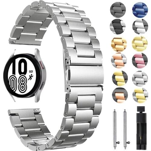 Replacement Accessories Strap for Samsung Galaxy Watch 4 Classic 42mm 46mm/Watch4 44mm 40mm Stainless Steel Band for Wristband