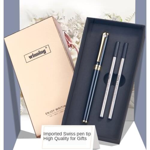OEM words Luxury metal Gel Pen with gift box Metal Ball Ballpoint Pen with 2 free refills for Office Students stationery