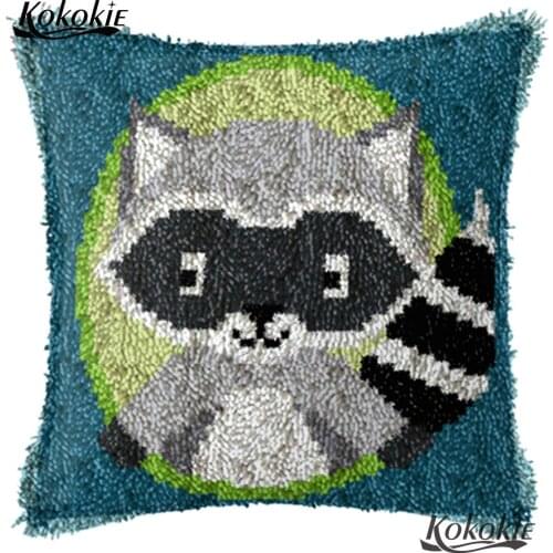 Handmade Unfinished Embroidery Pillowcase 3d Needlework carpet Crocheting Kit Rug Yarn Latch hook rug making kit