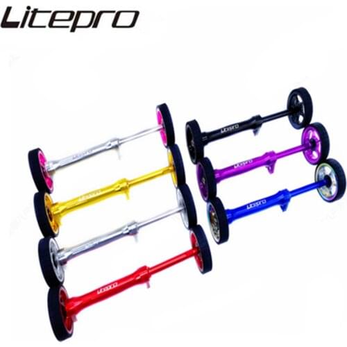 Litepro Folding Bicycle BMX Widened Easy Wheel Telescopic Rod Aluminum Alloy Easywheel For Brompton Bicycle
