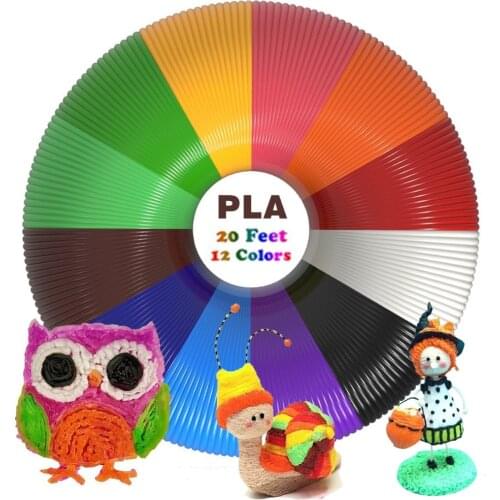 Dikale 12 Color 3D Printing Material 36m 72m 120m 3D Pen PLA Filament Refills Non-toxic Impresora 3D Stift Modeling Stereoscopic