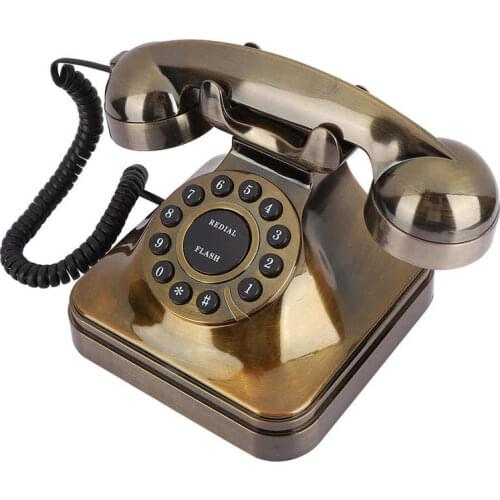 Telefono fijo WX-3011 Antique Bronze Telephone Vintage Landline Phone Desktop Caller Home Office Telephone