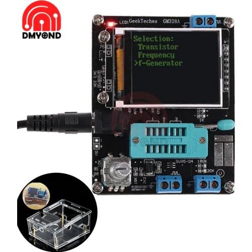 Russian English Version GM328A GM328B Transistor Tester LCR Diode Capacitance ESR Voltage Frequency Meter PWM DIY Kit with Case