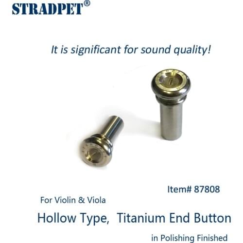 STRADPET titanium end button, hollow & soild type for violin and viola in bright and gun gray