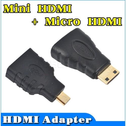 Kebidu 1080P 1set HDMI-compatible to Micro HDMI-com' Mini Converter Gold Plated HD Extension Adapter Connector for Video TV