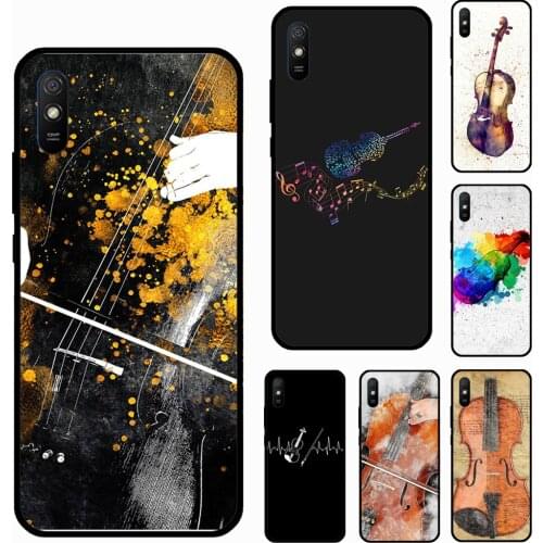 Cello Violin Art For Xiaomi Redmi Note 10 Pro 9S 8T Note8 Note9 Pro Case For Redmi 9 9A 8A 7A 9C 9T Cover