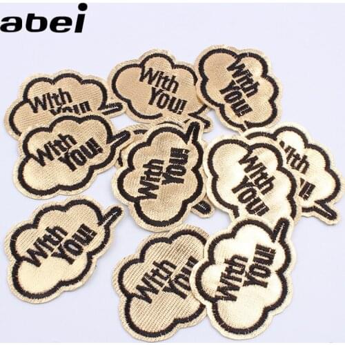 10pcs/lot Funny Words Patches Iron On Embroidery Clothing Stickers for Jeans Backpack Shoes DIY Fabric Appliques Costs badge
