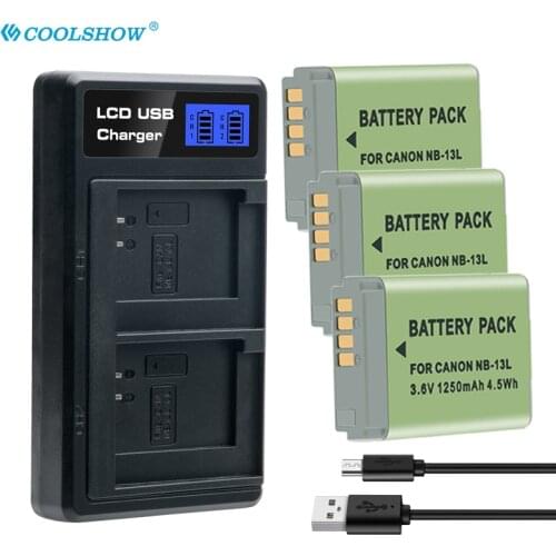 NB 13L NB13L NB-13L 1250mah Battery Charger for Canon PowerShot G5X G7X G9X G7 X Mark II G9 X,SX620 SX720 SX730 HS Batteries