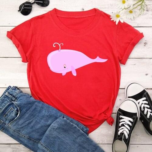 Whale Women T-shirt Girl Short Sleeve casual Korean Style Tops TX8189