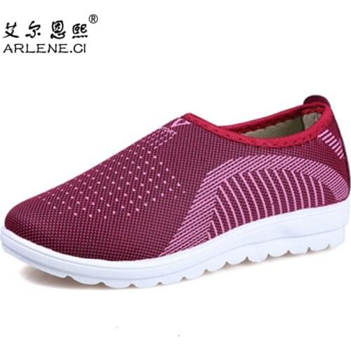 2020 Printing Women Casual Shoes Fashion Breathable Walking Mesh Flat Shoes Women Sneakers Women Gym Vulcanized Tenis Feminino