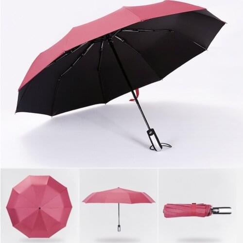 Umbrella Automatic Opening And Closing Sun Protection Outdoor Pink Umbrella Umbrella Rain Women Folding Fiber Alloy Umbrella