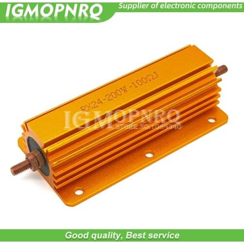 1PCS 200W Aluminum Power Metal Shell Case Wirewound Resistor 0.1 ~ 1K 0.15 0.2 0.5 1 1.5 2 6 8 10 15 20 100 150 300 400 1K ohm