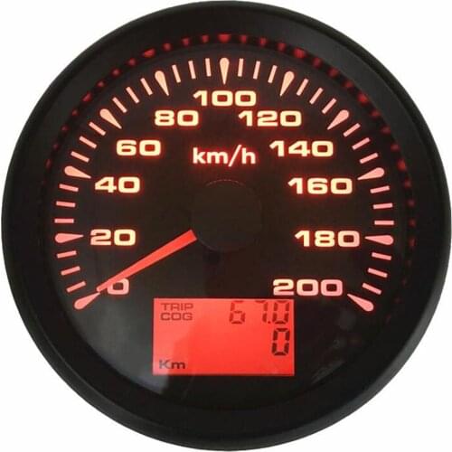 1pc Newest 85mm GPS Speedometers LCD Speed Mileometers 0-200km/h Waterproof Speed Indicators 7 Backlight Color with GPS Antenna