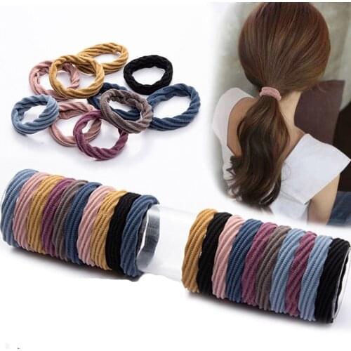 Ruoshui 10/20pcs Hot Sale Women Solid Elastic Hairband Rubber Band Hair Accessories Hair Ties Scrunchies Ornaments Hair Rope